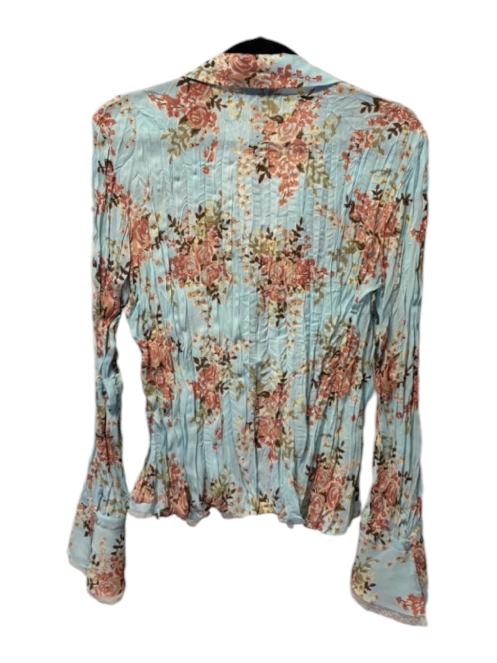 Sunny Taylor Light Blue Floral Pleated Blouse - Picture 2 of 3